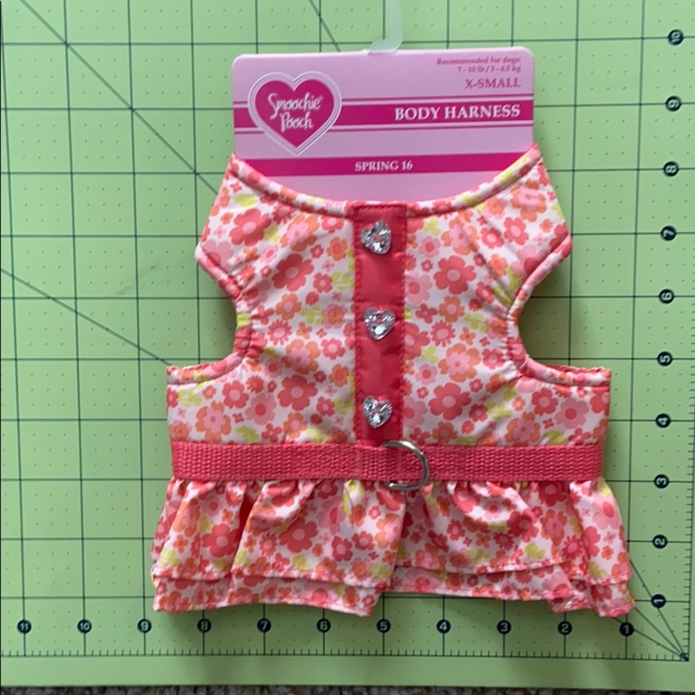 Peach Flower Puppy Harness